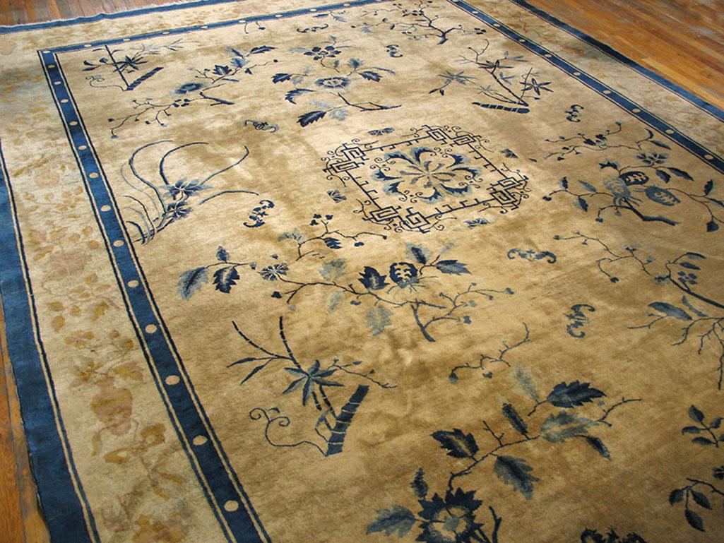 Hand-Knotted 1920s Chinese Art Deco Carpet ( 10' x 13'6