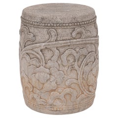 Chinese Peony Limestone Drum