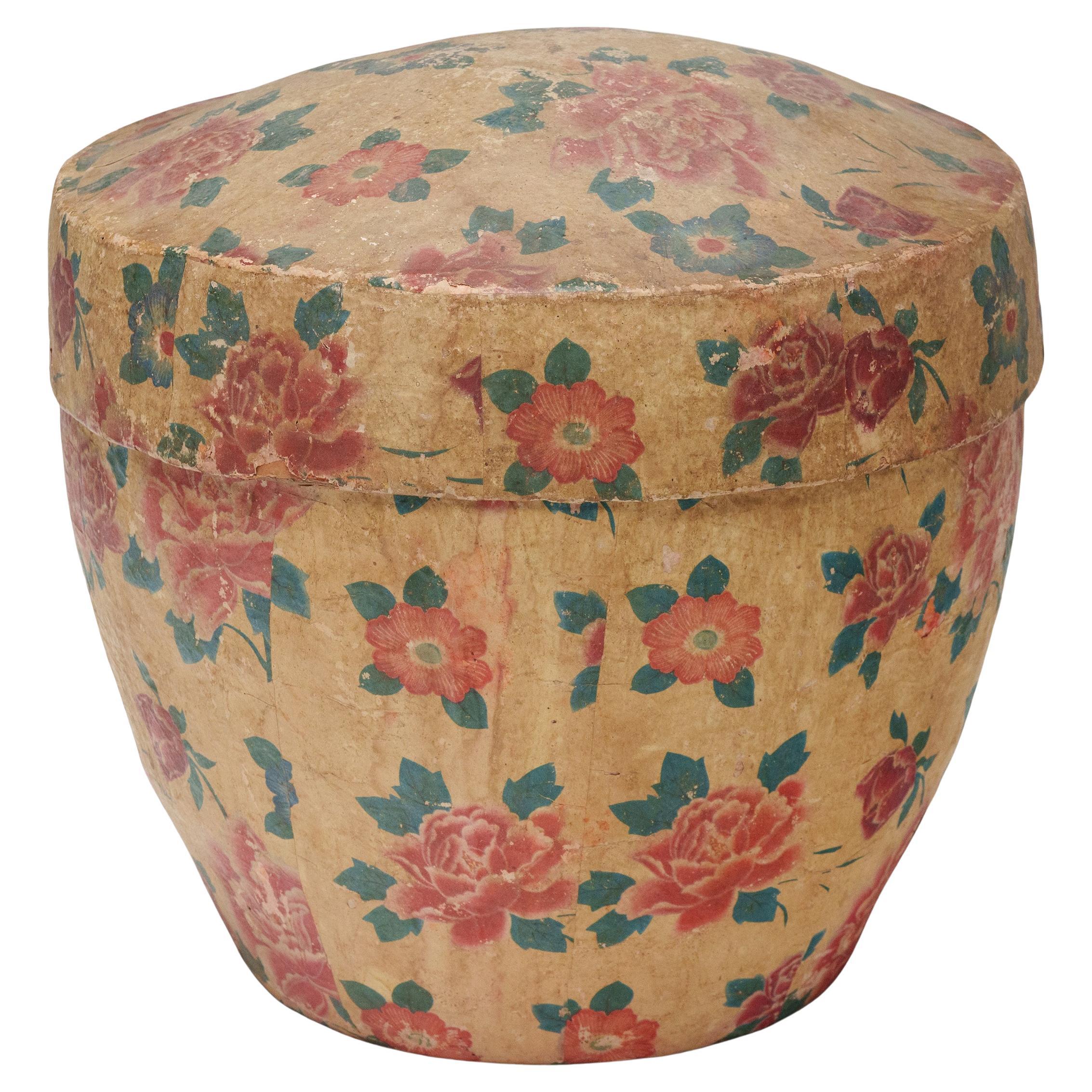 Chinese Peony Papier-Mâché Box