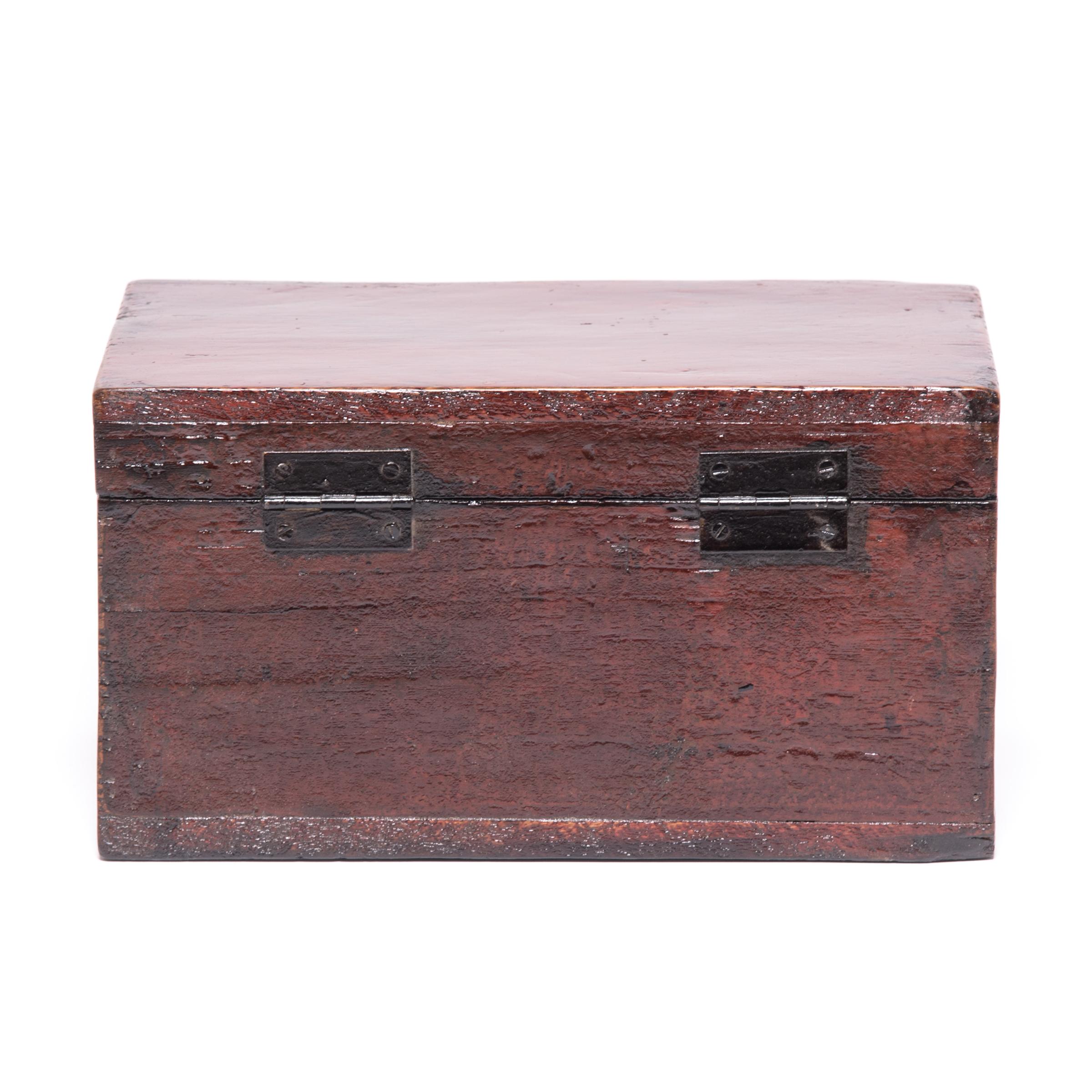 Rustic Chinese Peony Treasure Box, c. 1900