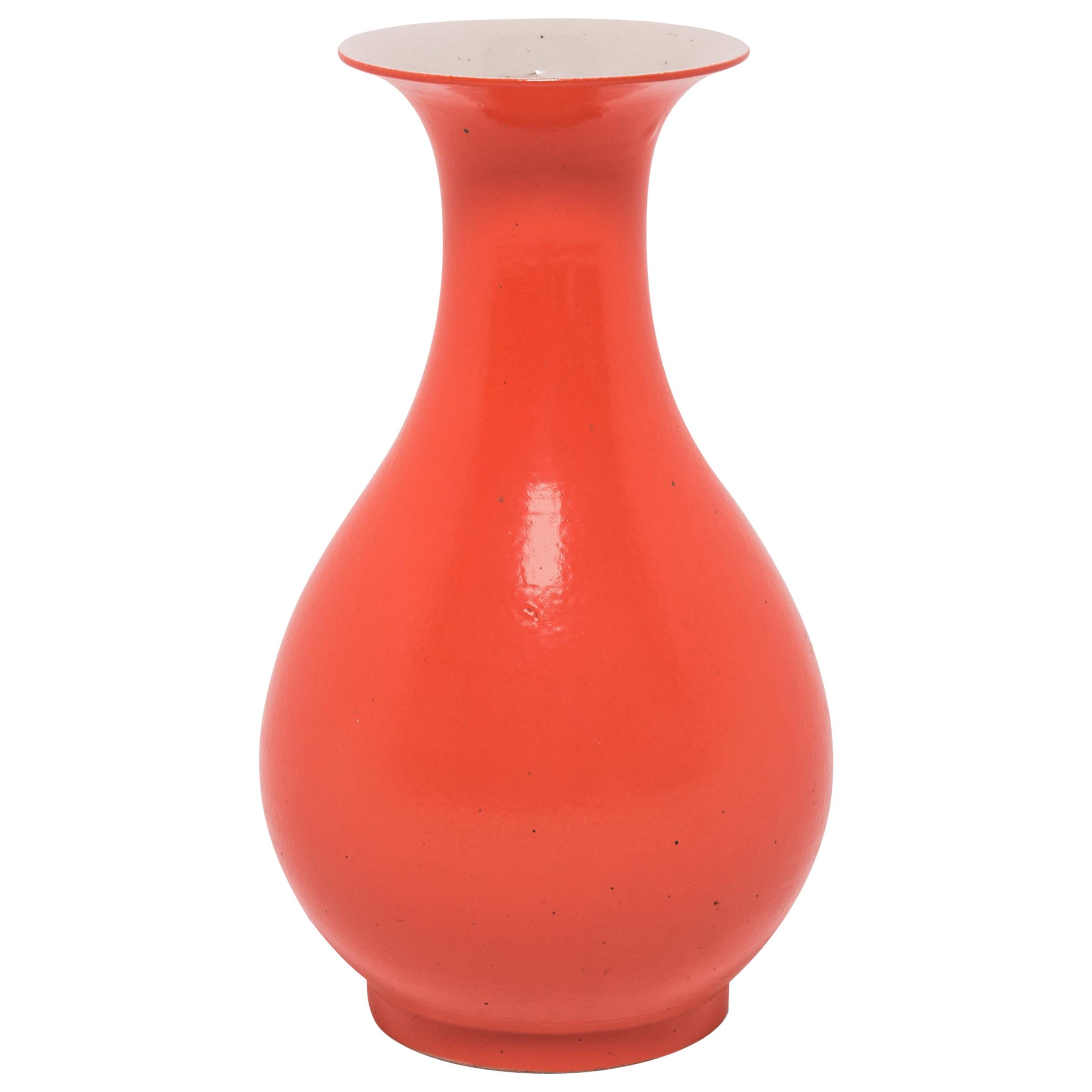 Chinese Persimmon Fantail Vase