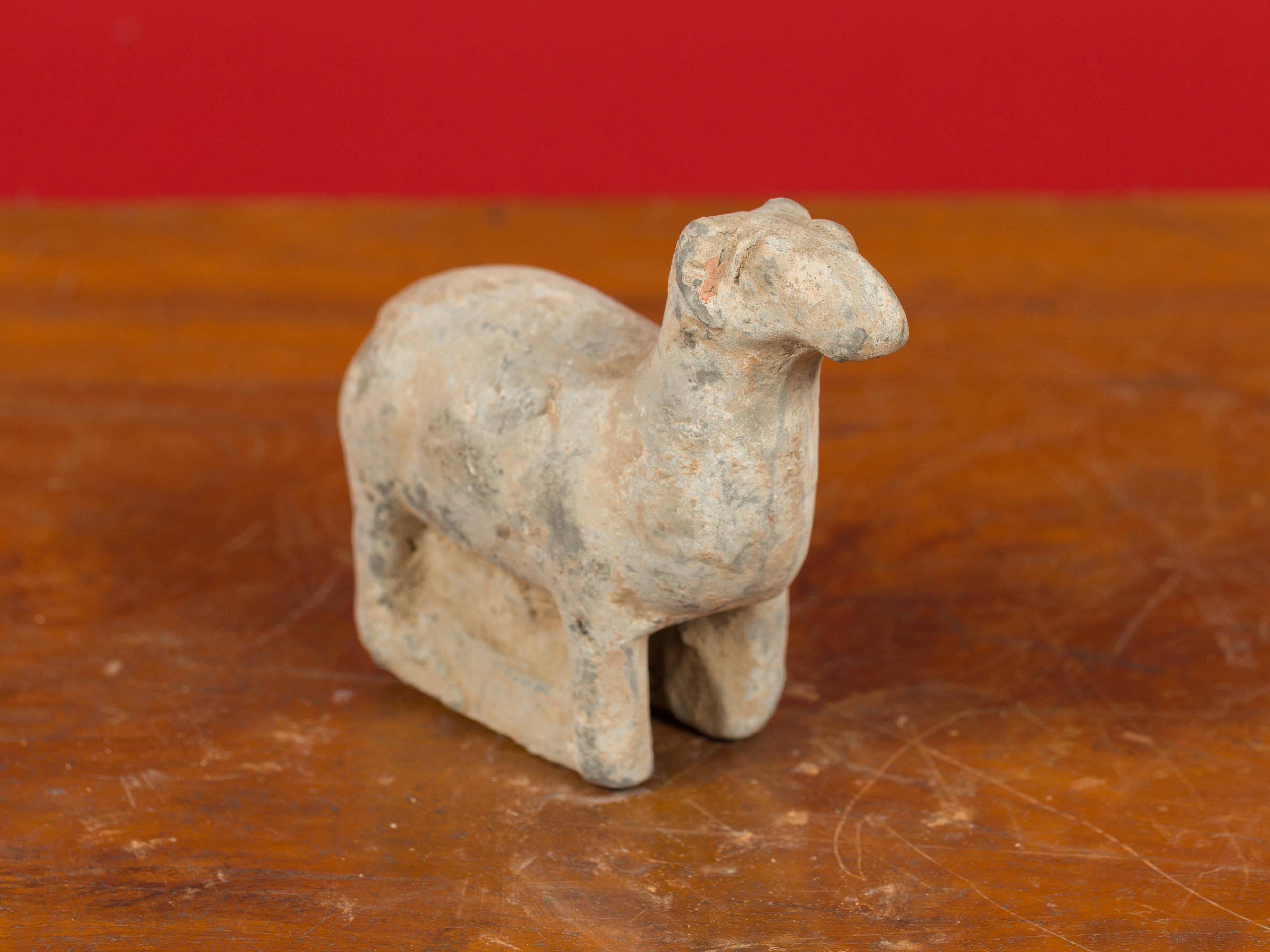 Chinese Petite Han Dynasty Terracotta Sheep Mingqi, circa 202 BC-200 AD 2
