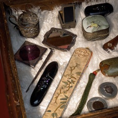 Chinese Petite Repoussé Traveling Mirror, c. 1930