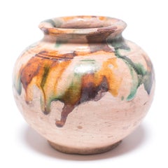 Chinese Petite Sancai Glazed Jar