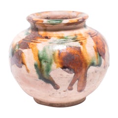Chinese Petite Sancai Glazed Jar