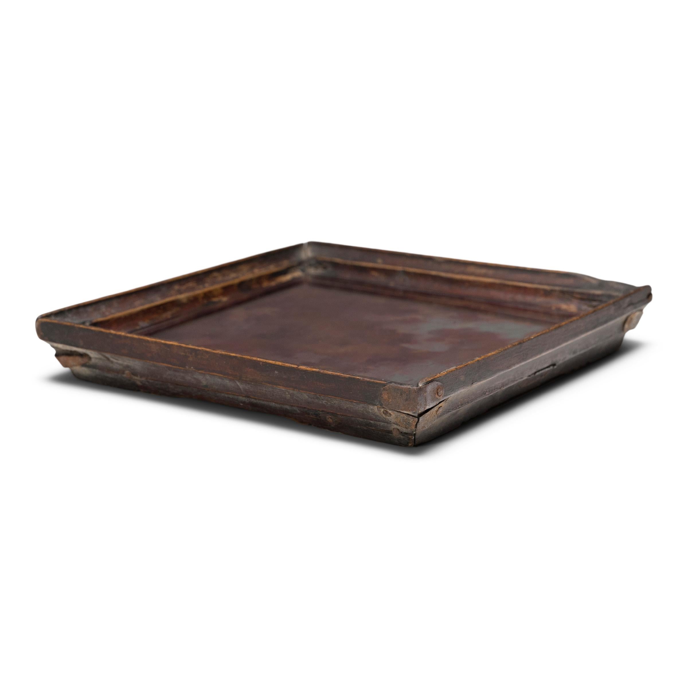 Rustic Petite Chinese Mirror Tray, c. 1900