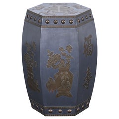 Chinese Pewter and Brass Garden Bench, 1950s