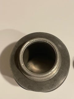 Chinese Pewter Tea or Tobacco Container with Engraved Scene Around, 19th Century