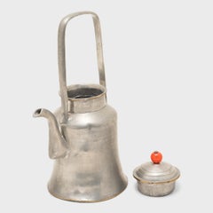 Chinese Pewter Teapot with Carnelian Bead, c. 1910