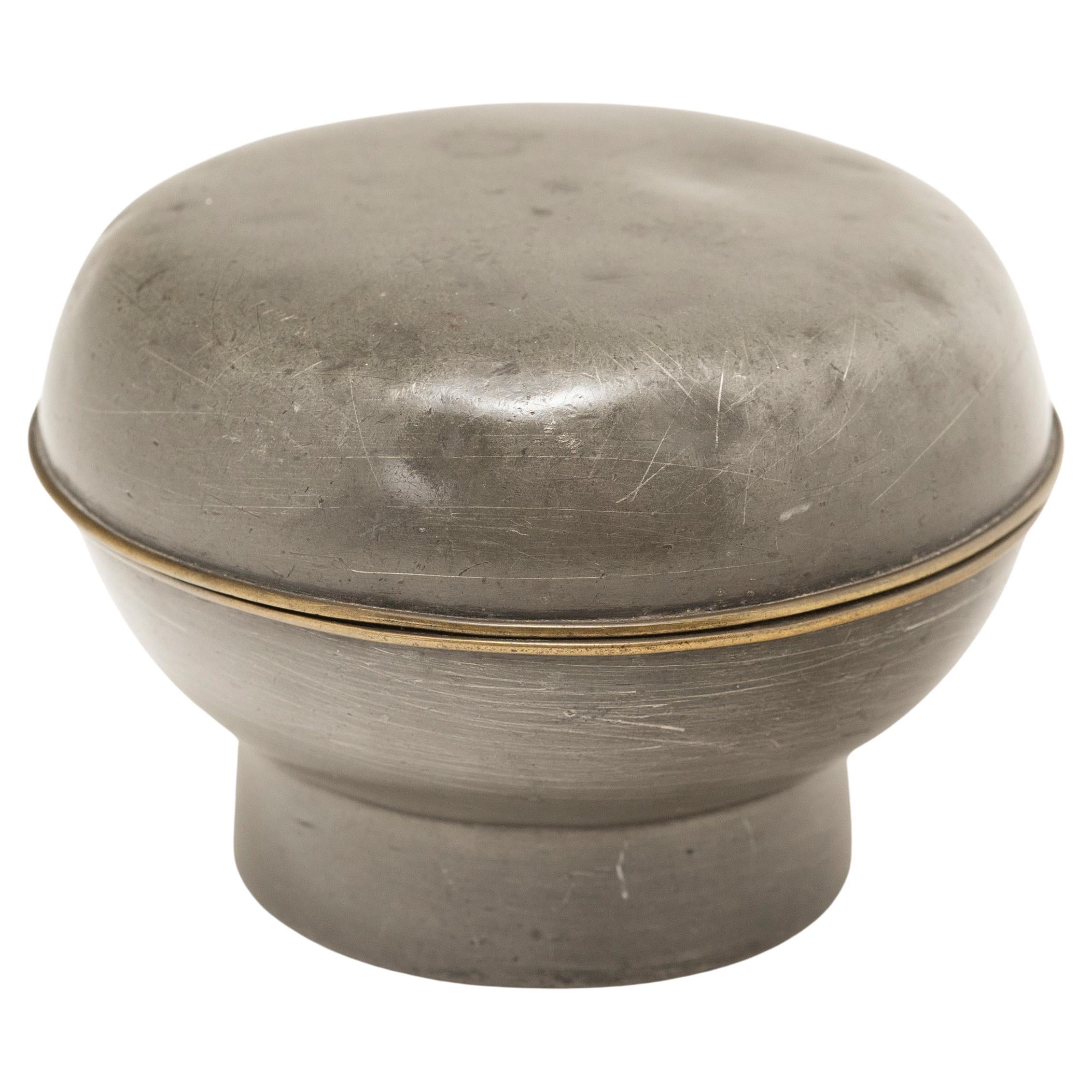 Chinese Pewter Trinket Dish, c. 1920 For Sale