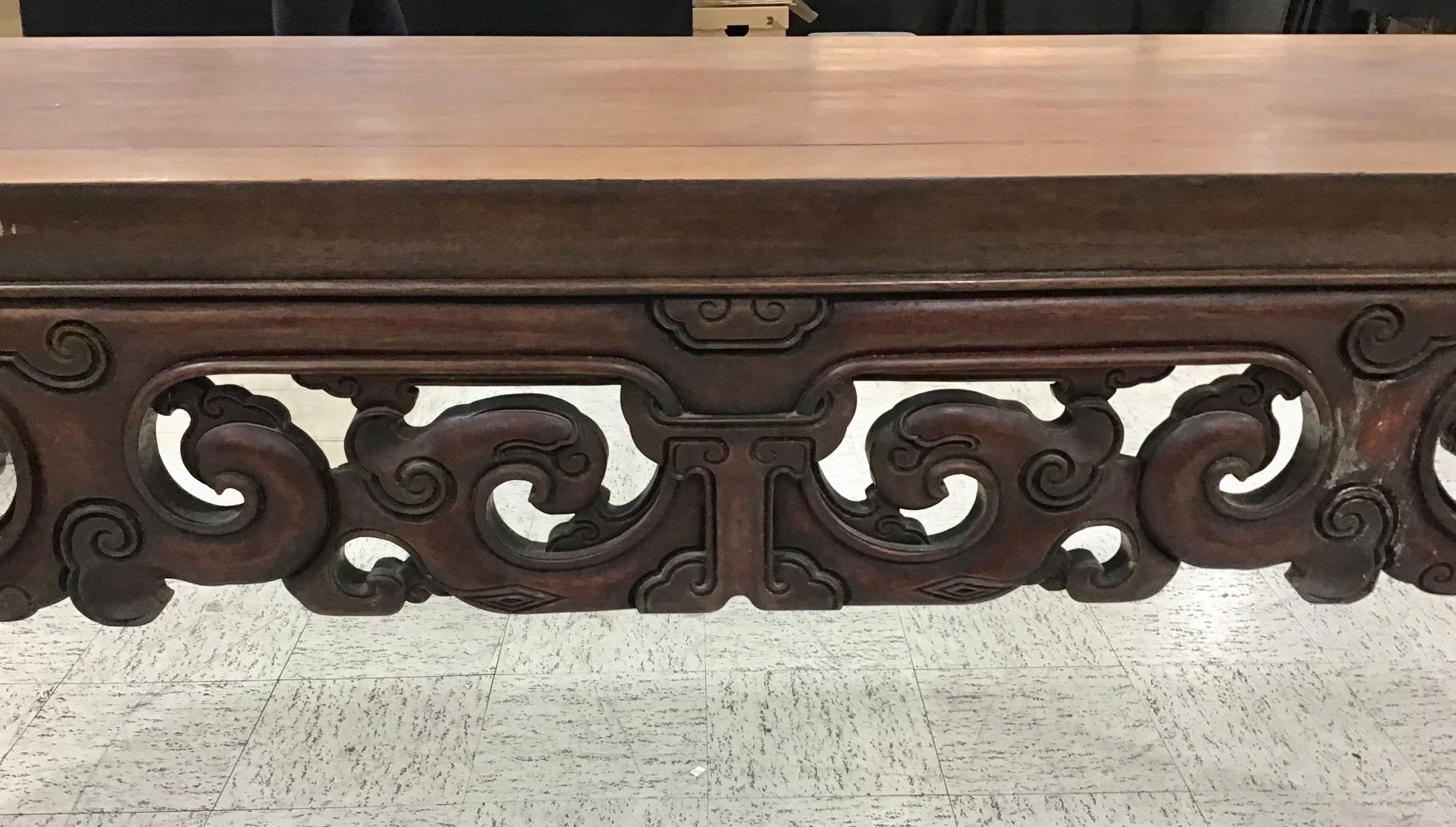 Chinese Pierced Carved Rosewood Altar Table 1