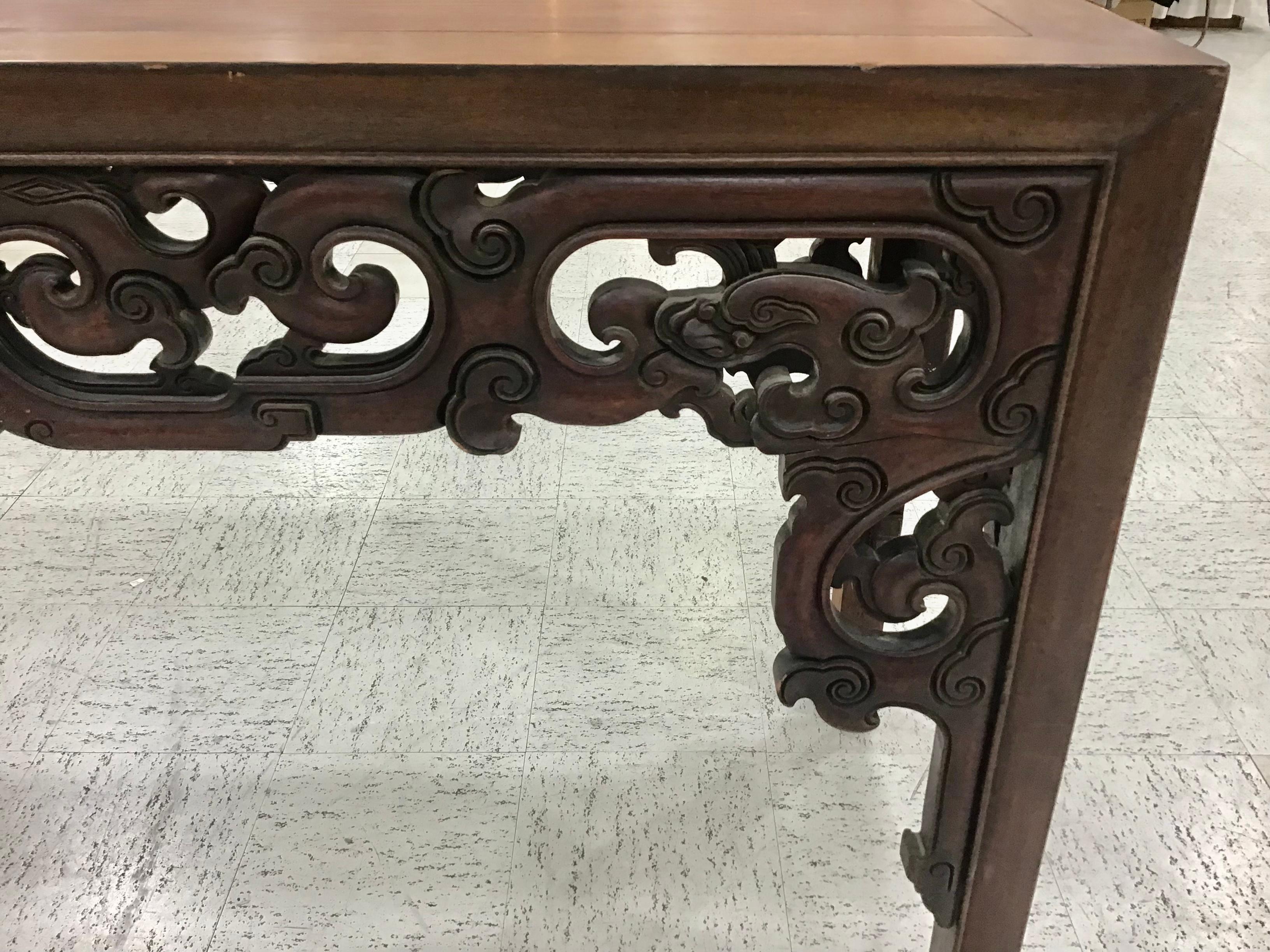 Chinese Pierced Carved Rosewood Altar Table 2