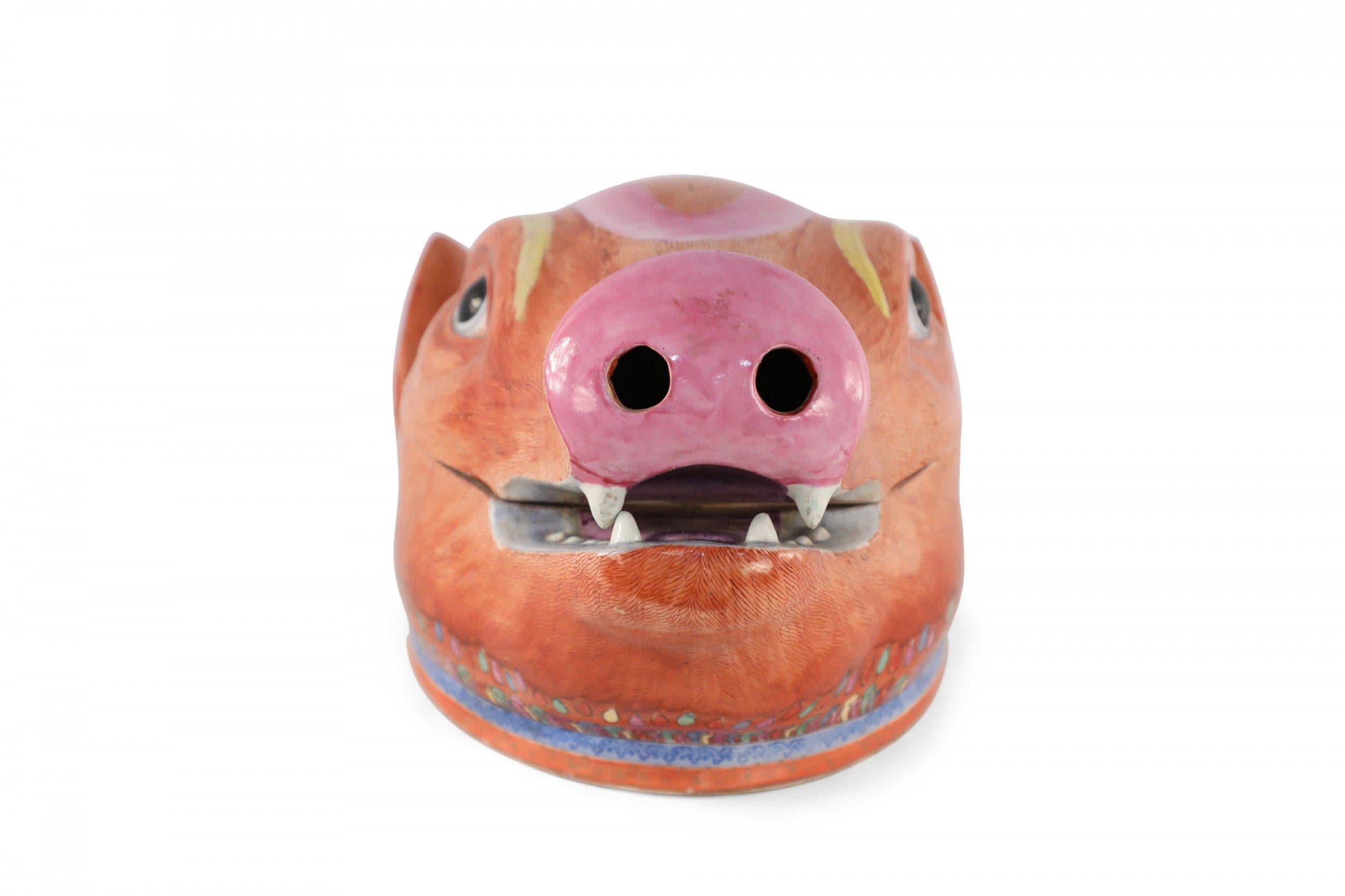 Chinese Pig Head Shaped Porcelain Tureen For Sale 2