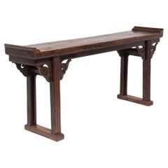 Antique Chinese Plank Top Console Table with Everted Ends, c. 1850