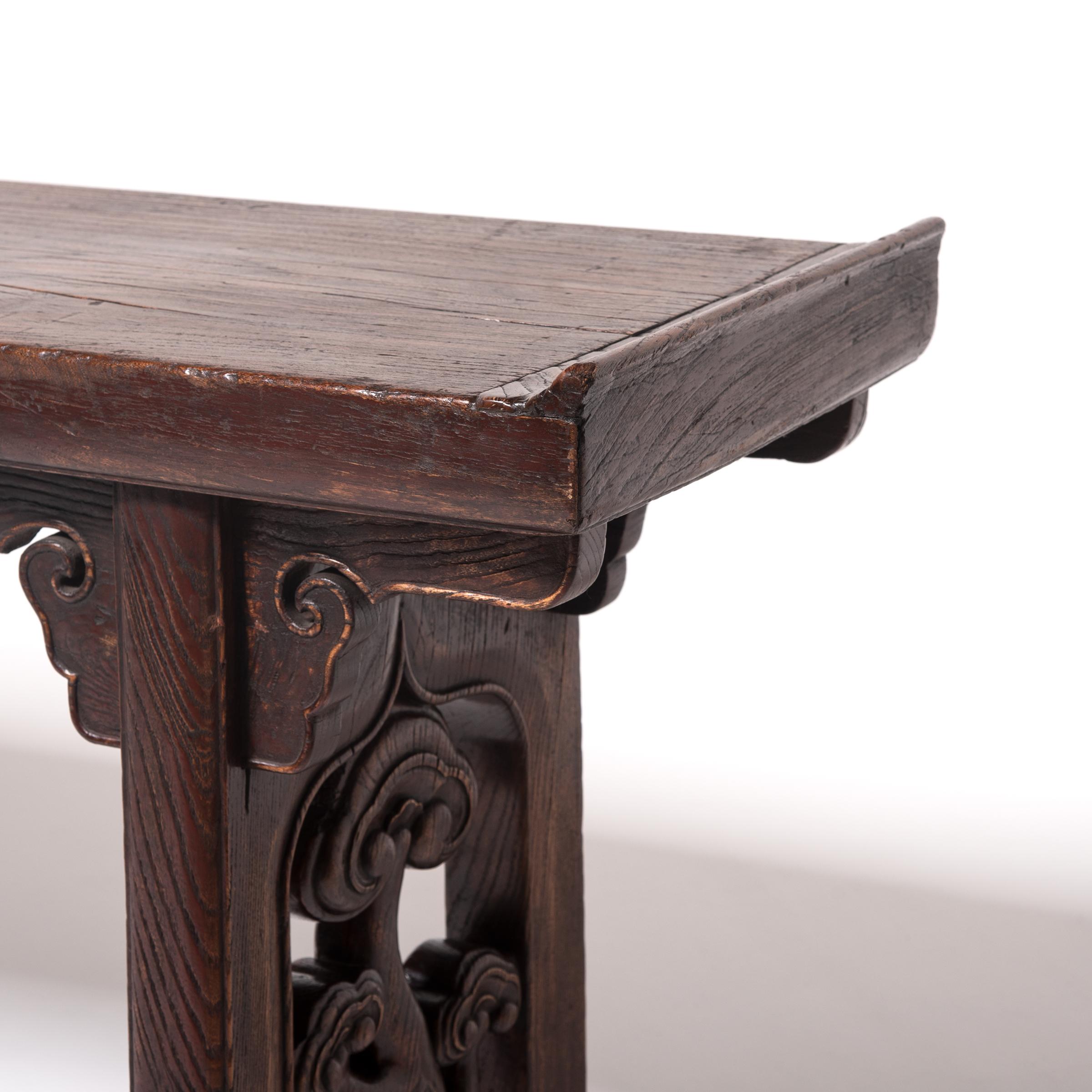 19th Century Chinese Plank Top Ruyi Altar Table, circa 1800 For Sale