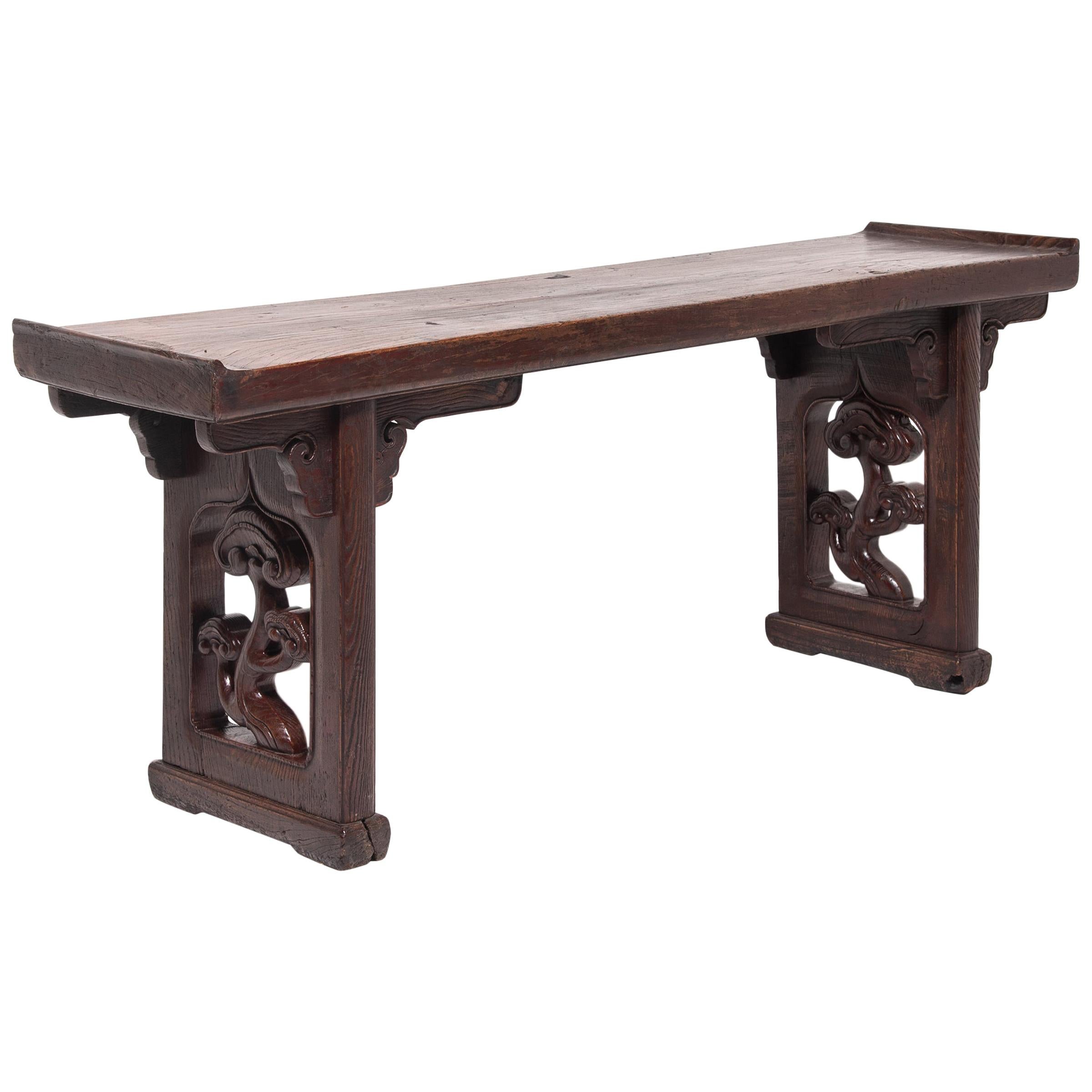 Chinese Plank Top Ruyi Altar Table, circa 1800 For Sale