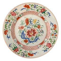 Antique Chinese Plate from The Pink Family Porcelain 18th Century