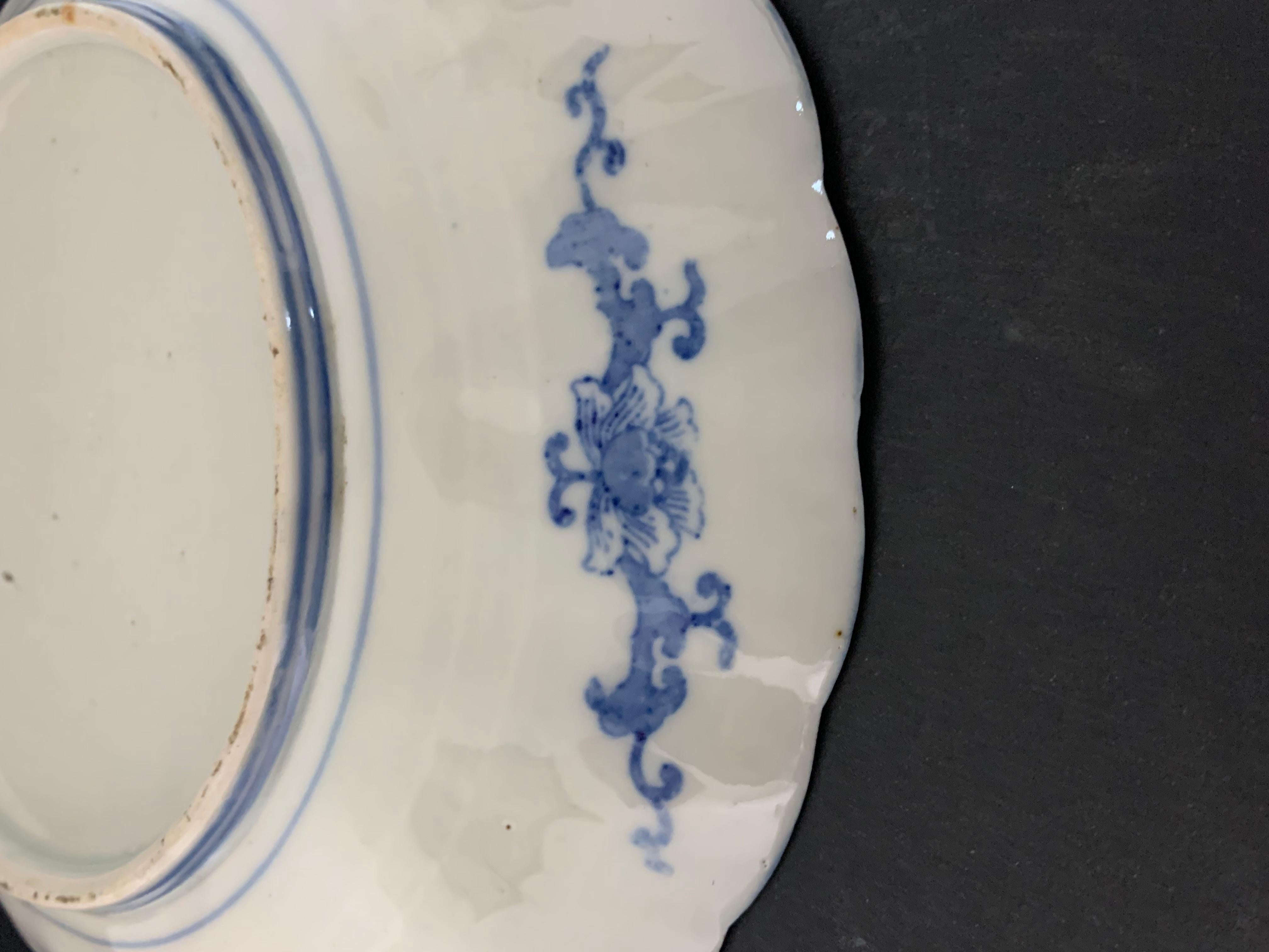 Chinese Plate inspired by The Blue Family Mid 19th Century For Sale 1