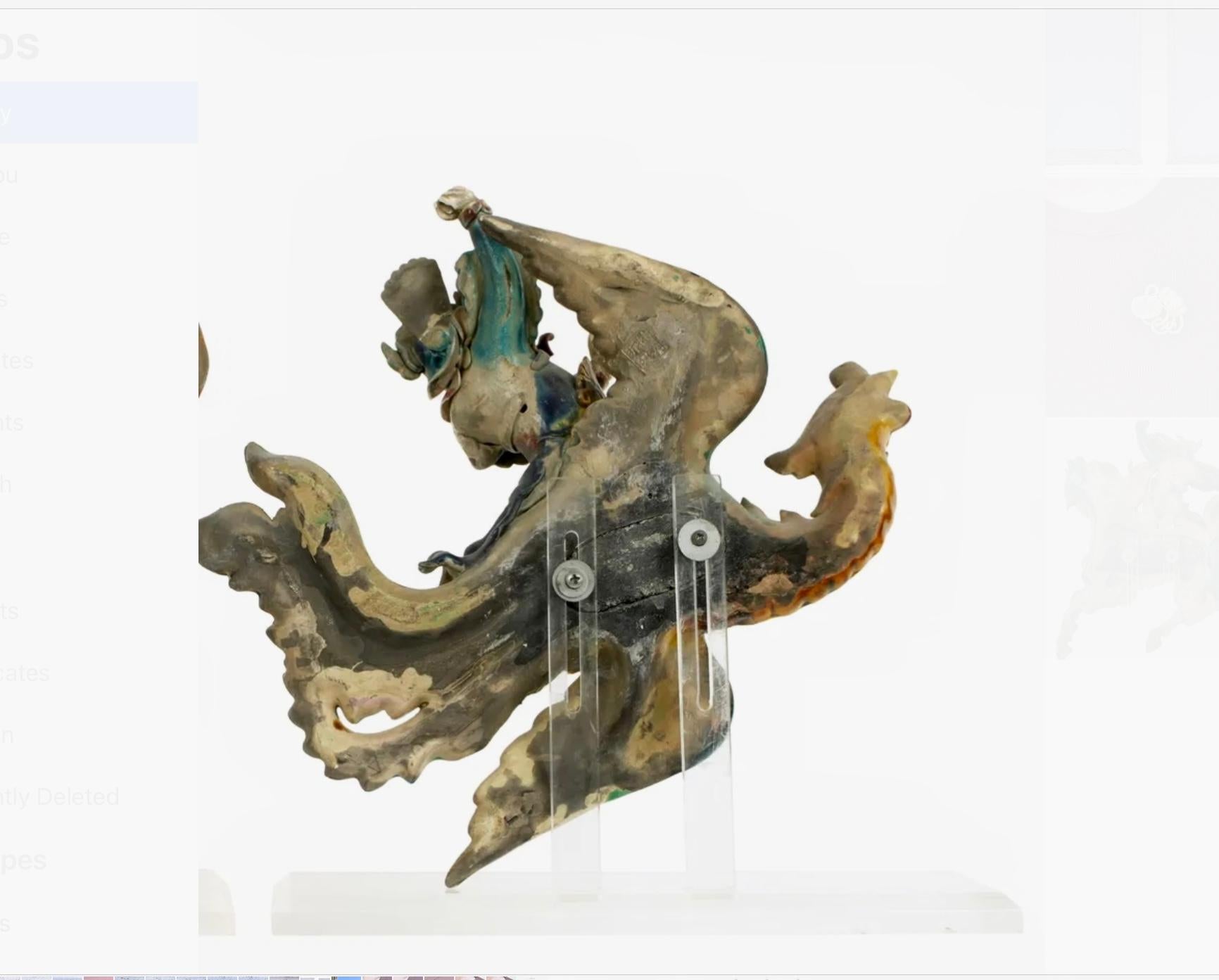 Tuile décorée polychrome chinoise, guerrier sur Phoenix en vente 4