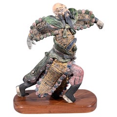 Antique Chinese polychrome enameled ceramic roof ornament, early 20th century