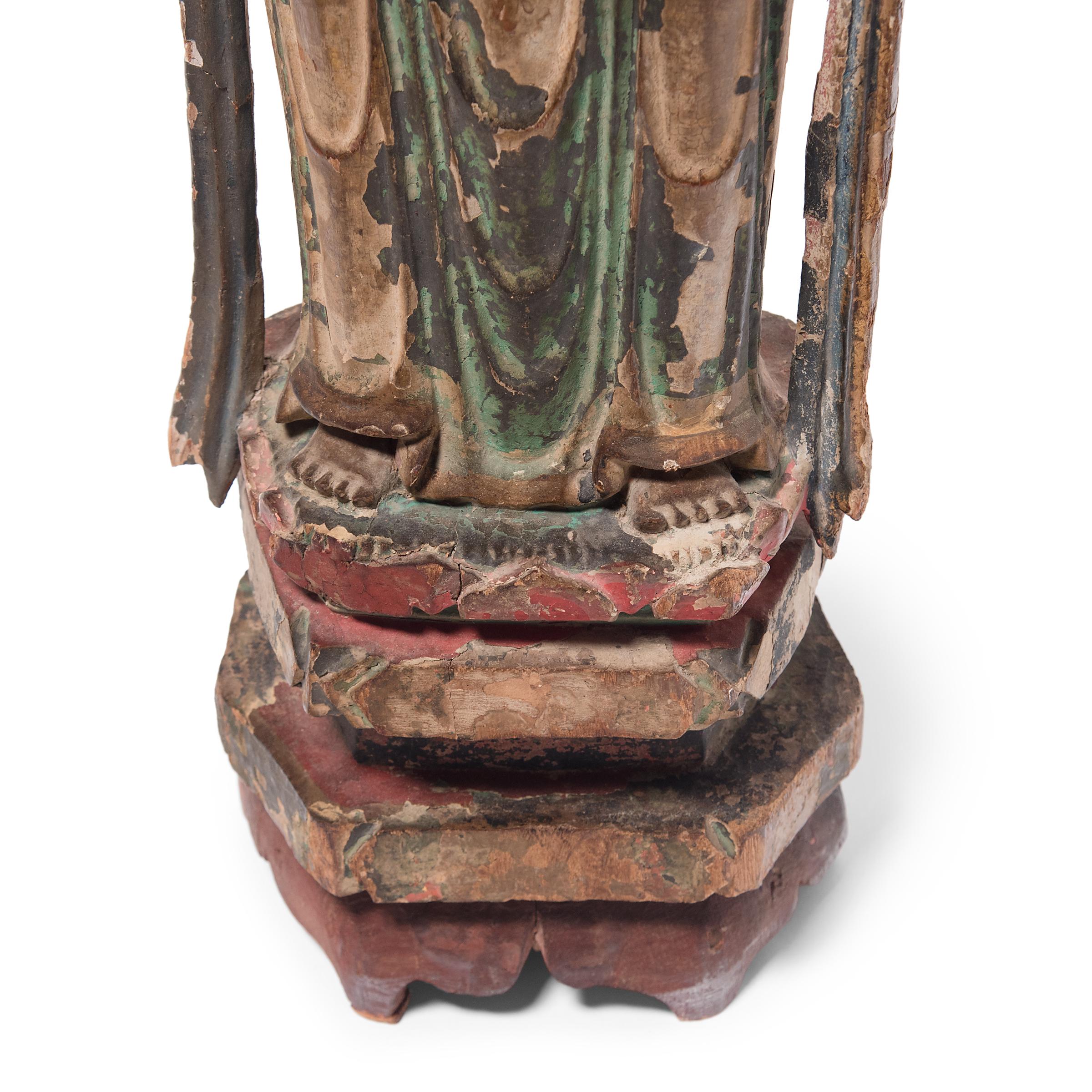 Chinese Polychrome Guanyin Bodhisattva Figure 1
