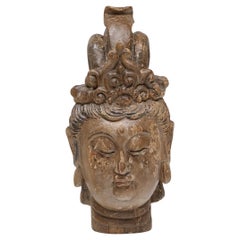 Chinese Polychrome Guanyin Head