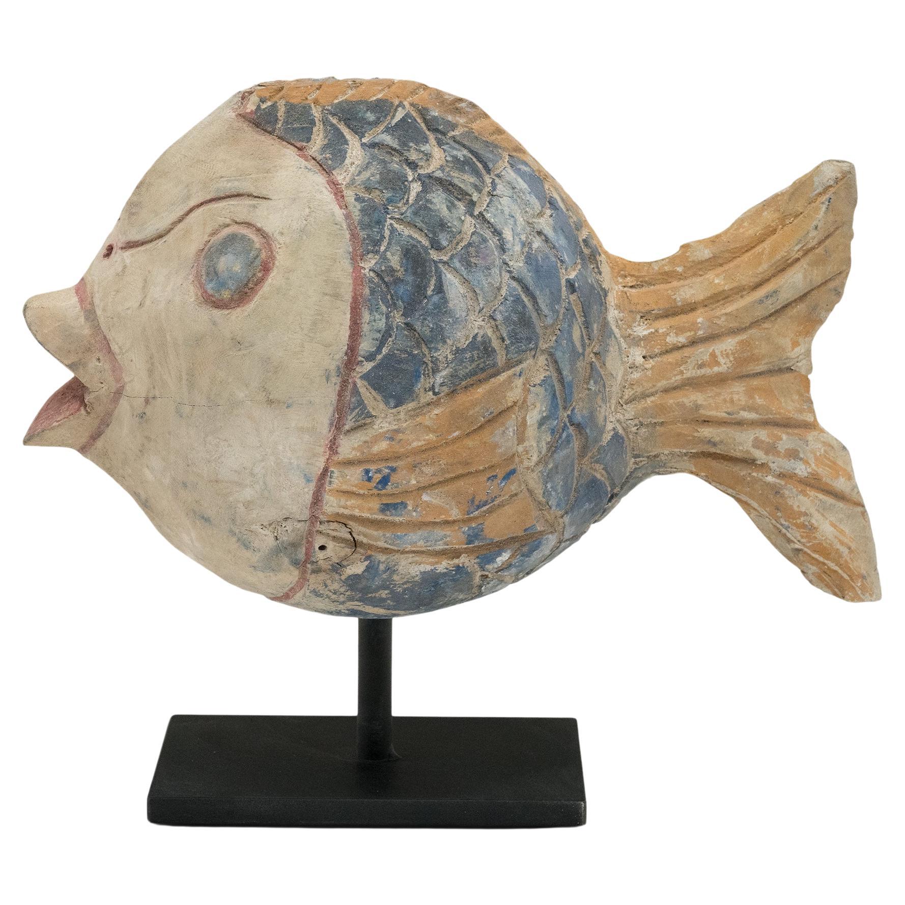 Chinese Polychrome Harmony Fish, c. 1900 For Sale