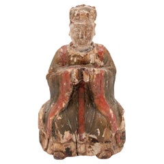 Chinese Polychrome Jade Emperor Altar Figure, c. 1800