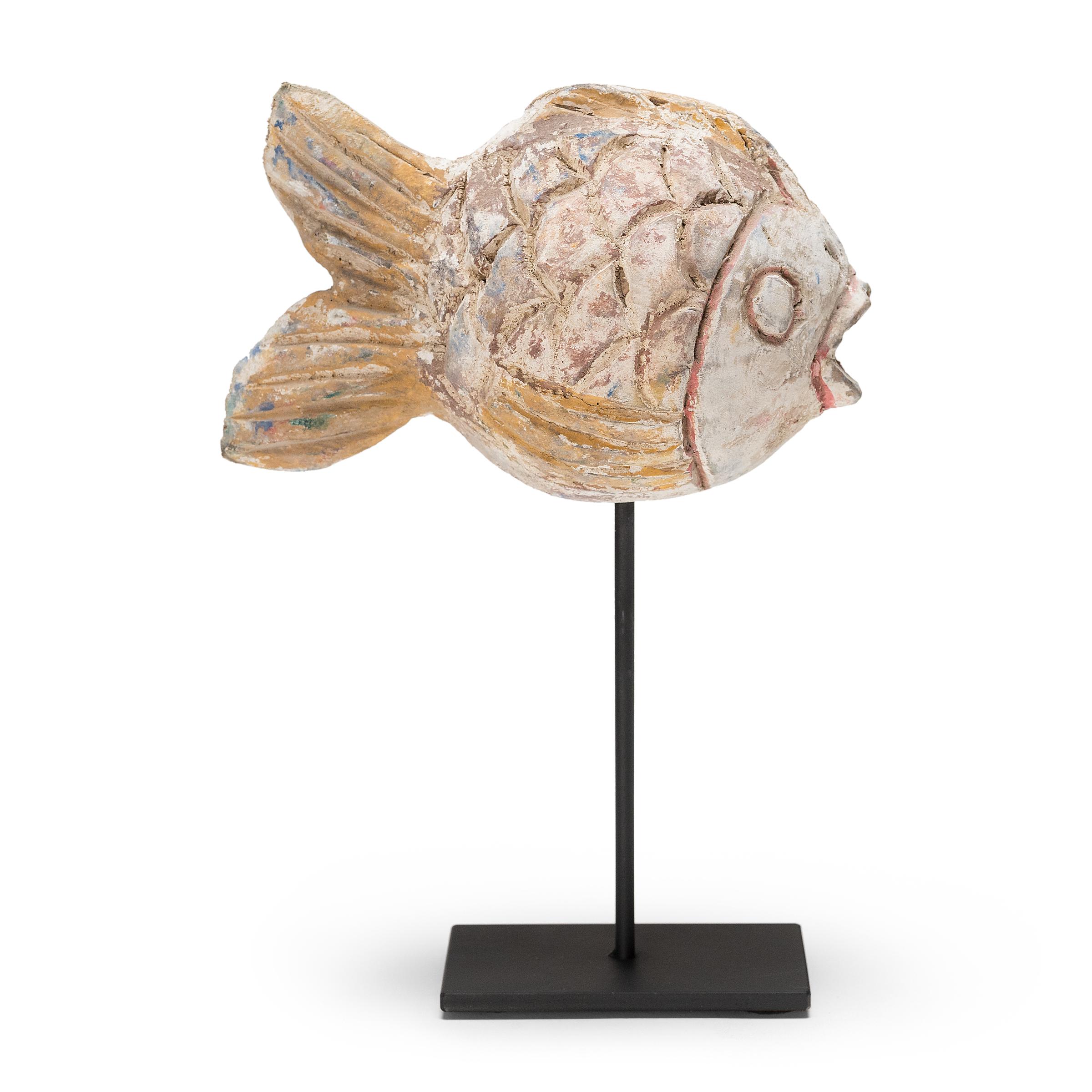 Chinese Polychrome Lucky Fish, c. 1900 In Good Condition For Sale In Chicago, IL