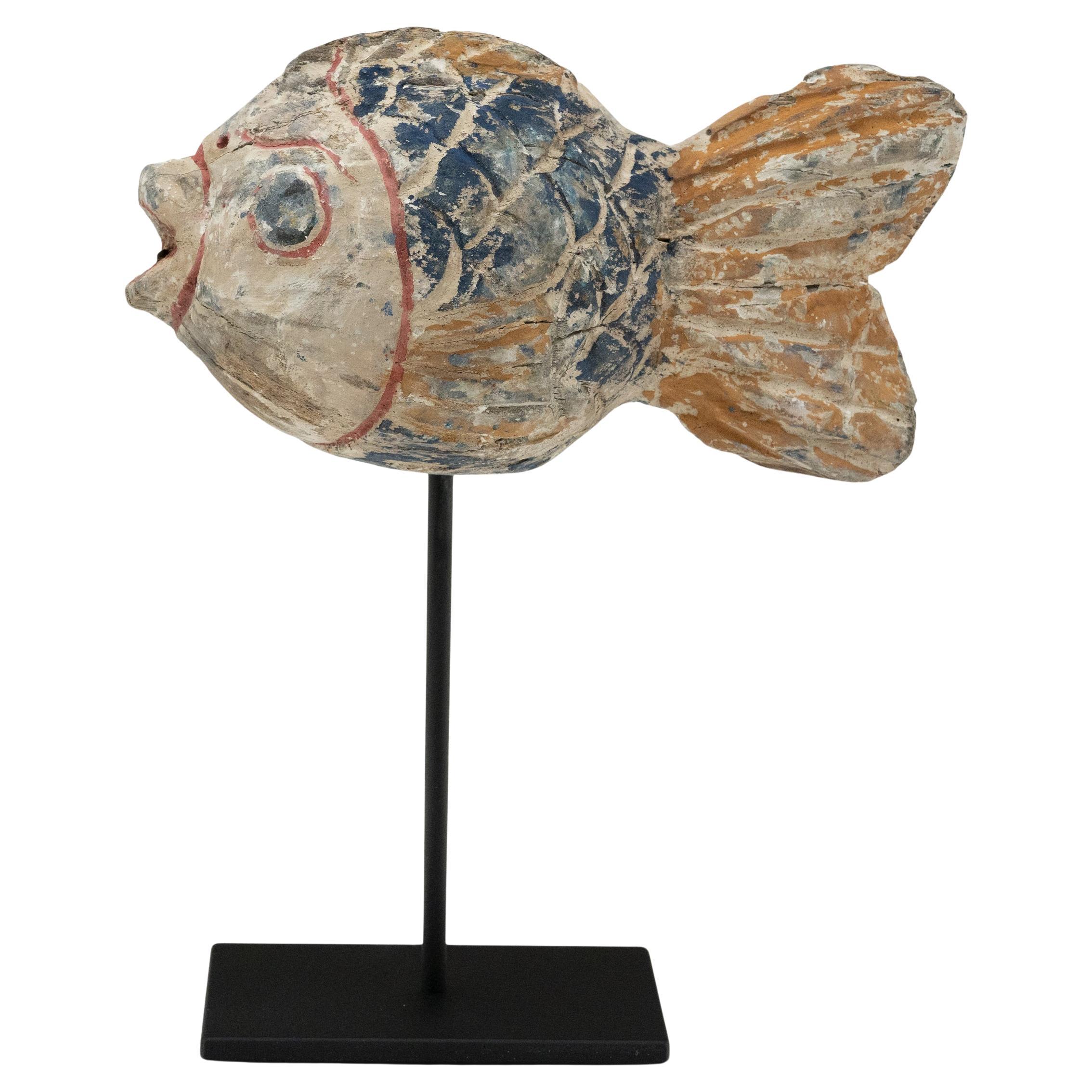 Chinese Polychrome Lucky Fish, c. 1900 For Sale