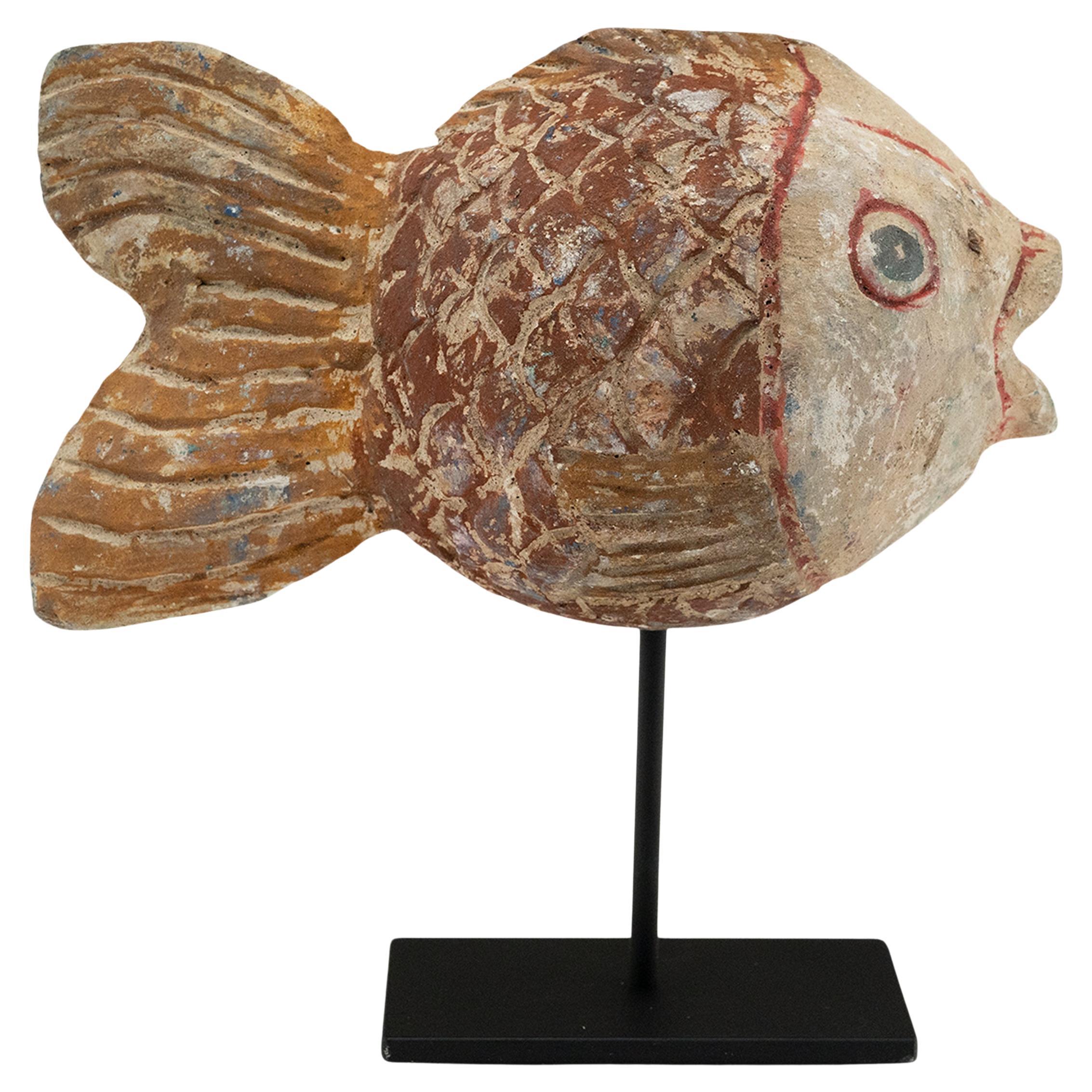 Chinese Polychrome Lucky Fish, c. 1900 For Sale