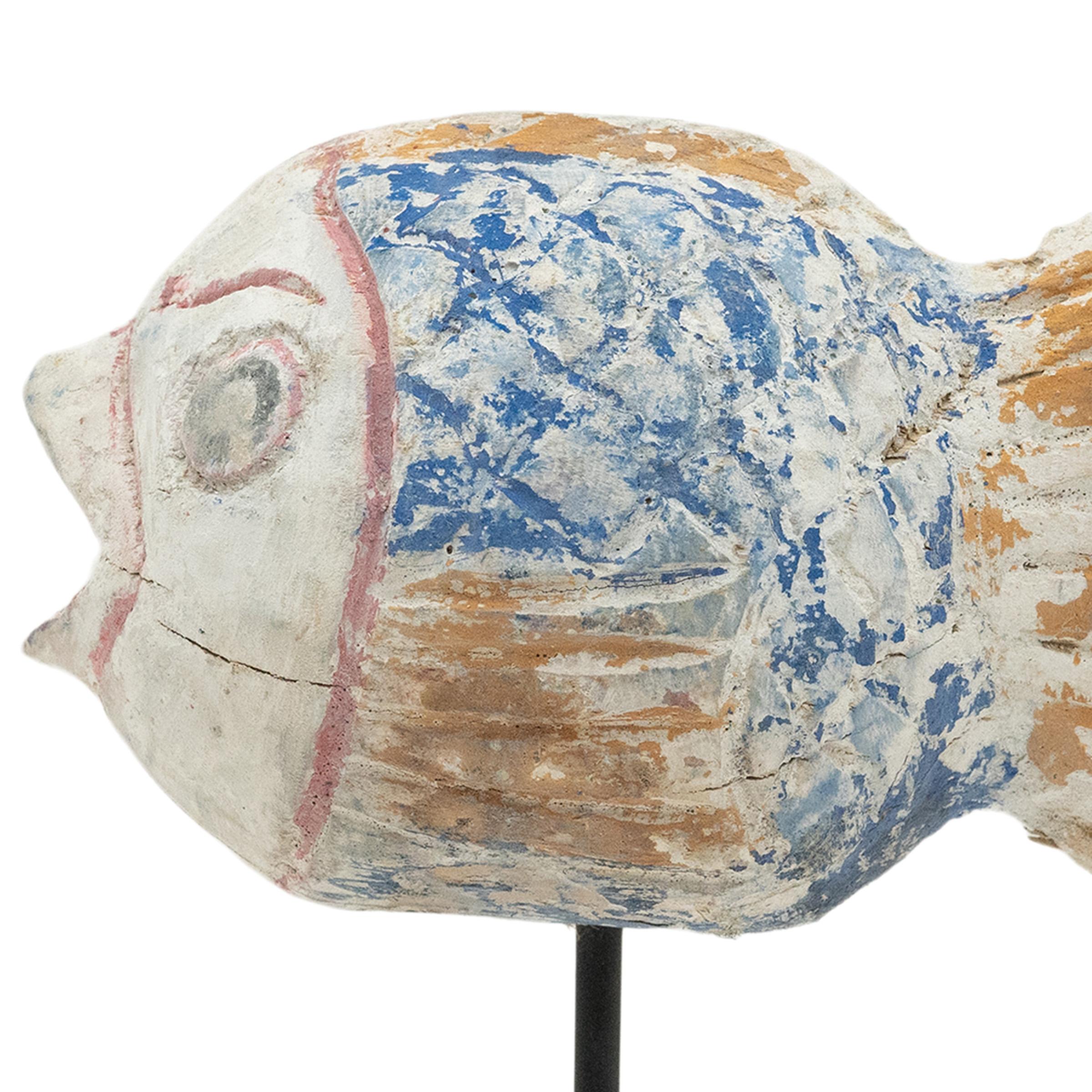 Chinese Polychrome Lucky Fish In Good Condition For Sale In Chicago, IL