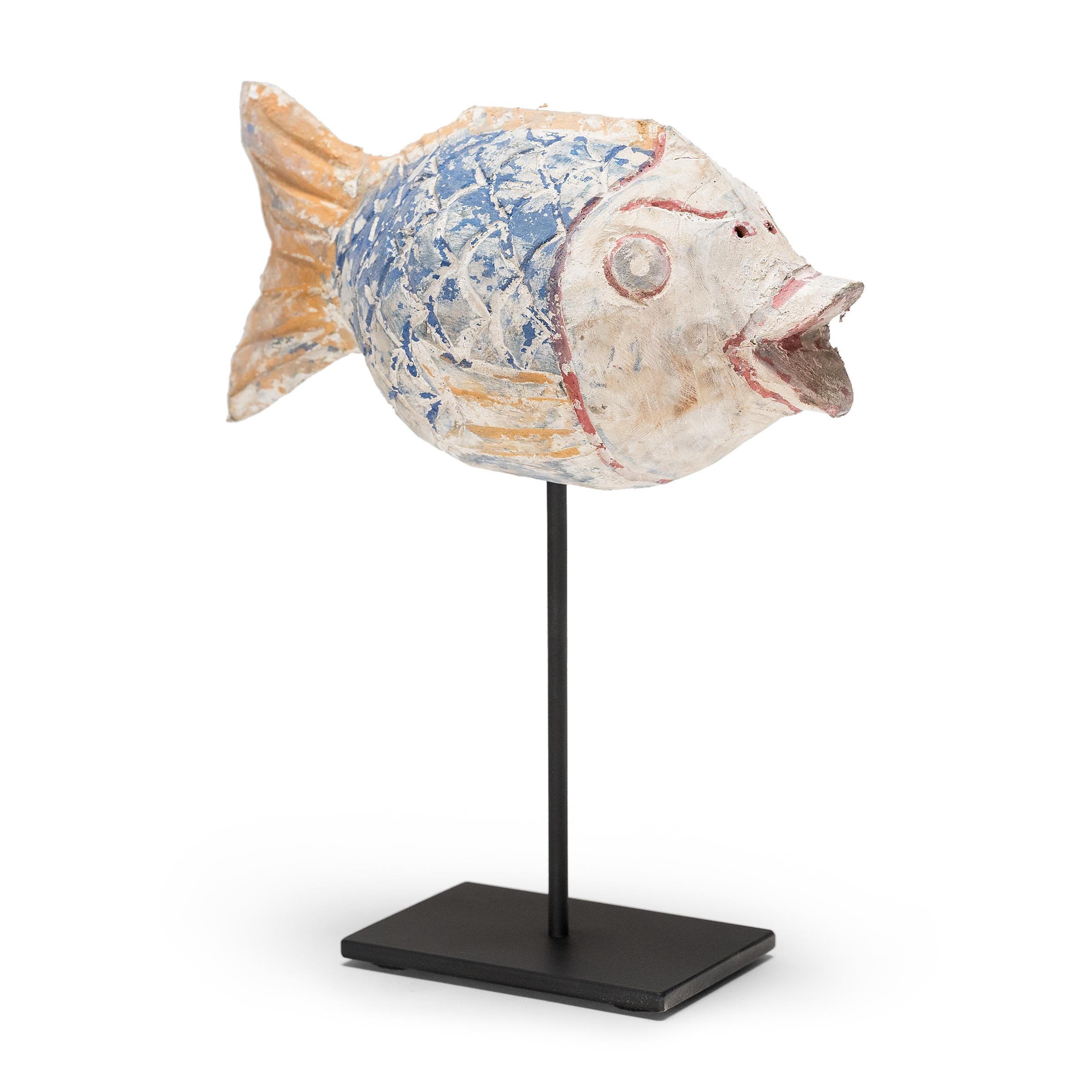 Polychromed Chinese Polychrome Lucky Fish For Sale