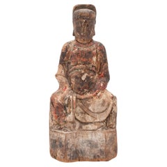Chinese Polychrome Seated Ancestor Figure, C. 1800