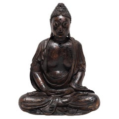 Chinese Polychrome Seated Shakyamuni Buddha