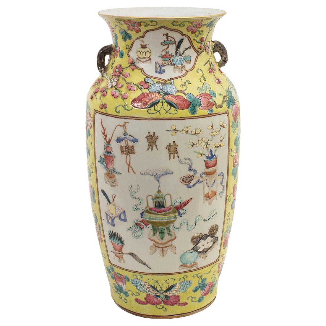 Chinese Polychrome Vase, China, Early 20th Century