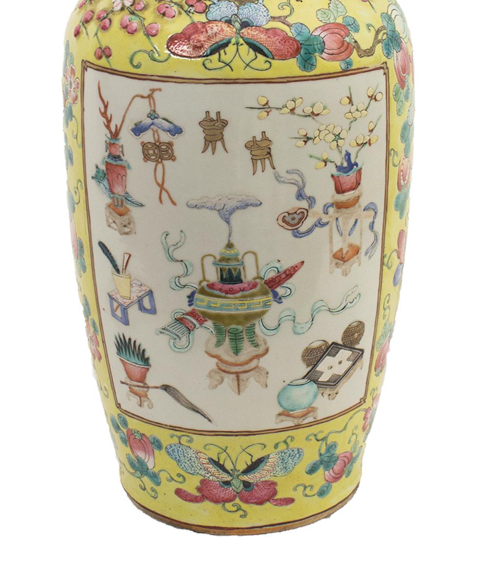 Porcelain Chinese Polychrome Vase, Early 20th Century