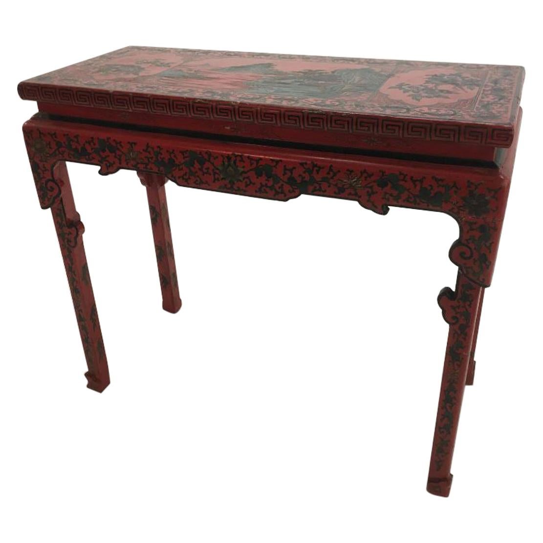 Chinese Polychromed Altar Table For Sale