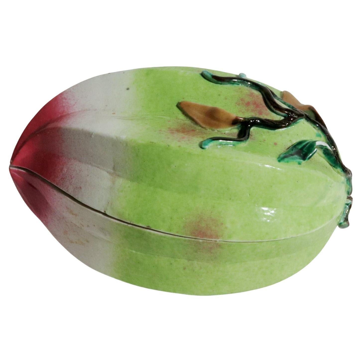 Frutero de porcelana china para altar con forma de melocotón