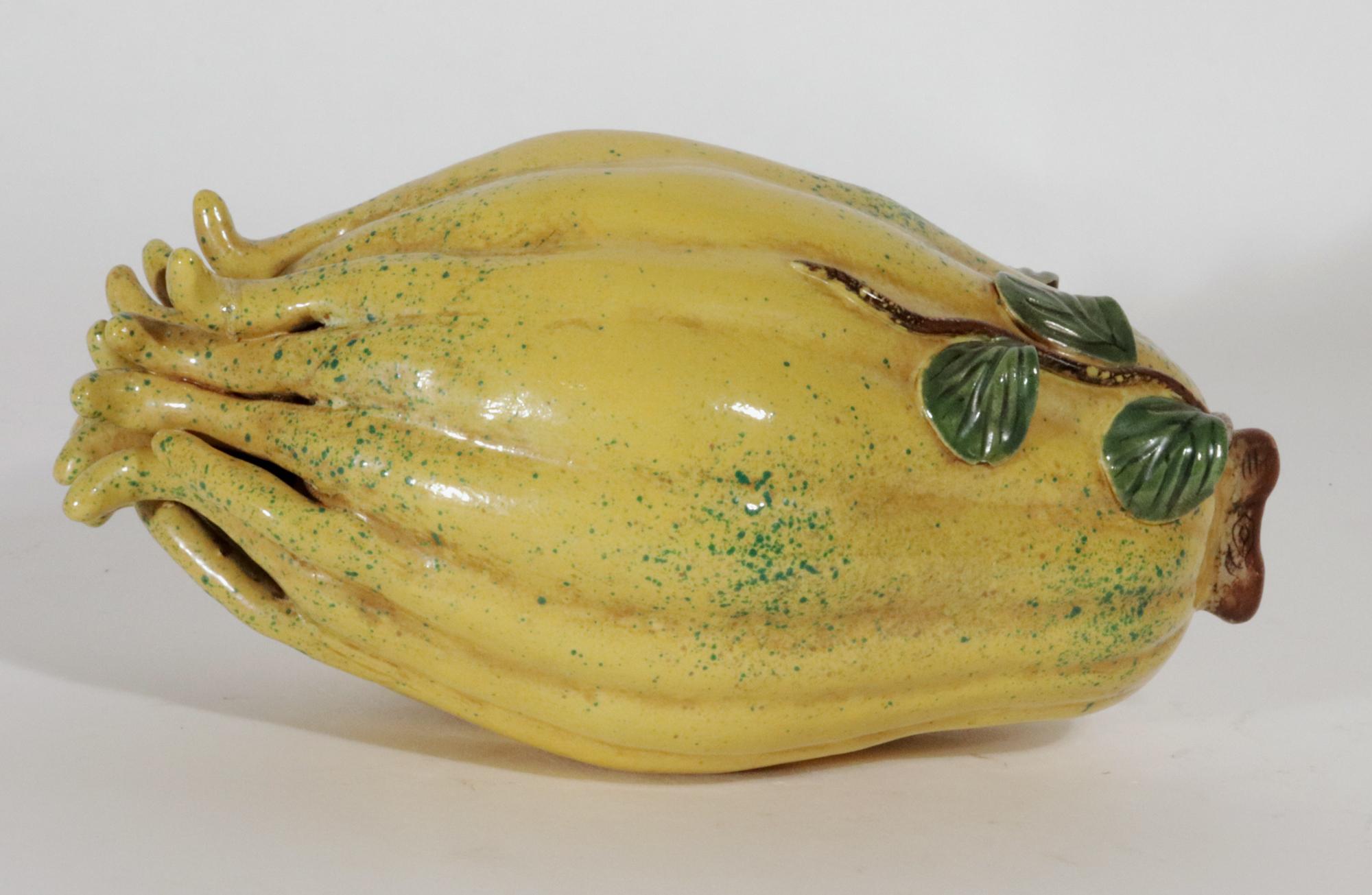 Chinese Porcelain Altar Fruit in the Form of a Buddha's Hand Citron In Good Condition In Downingtown, PA