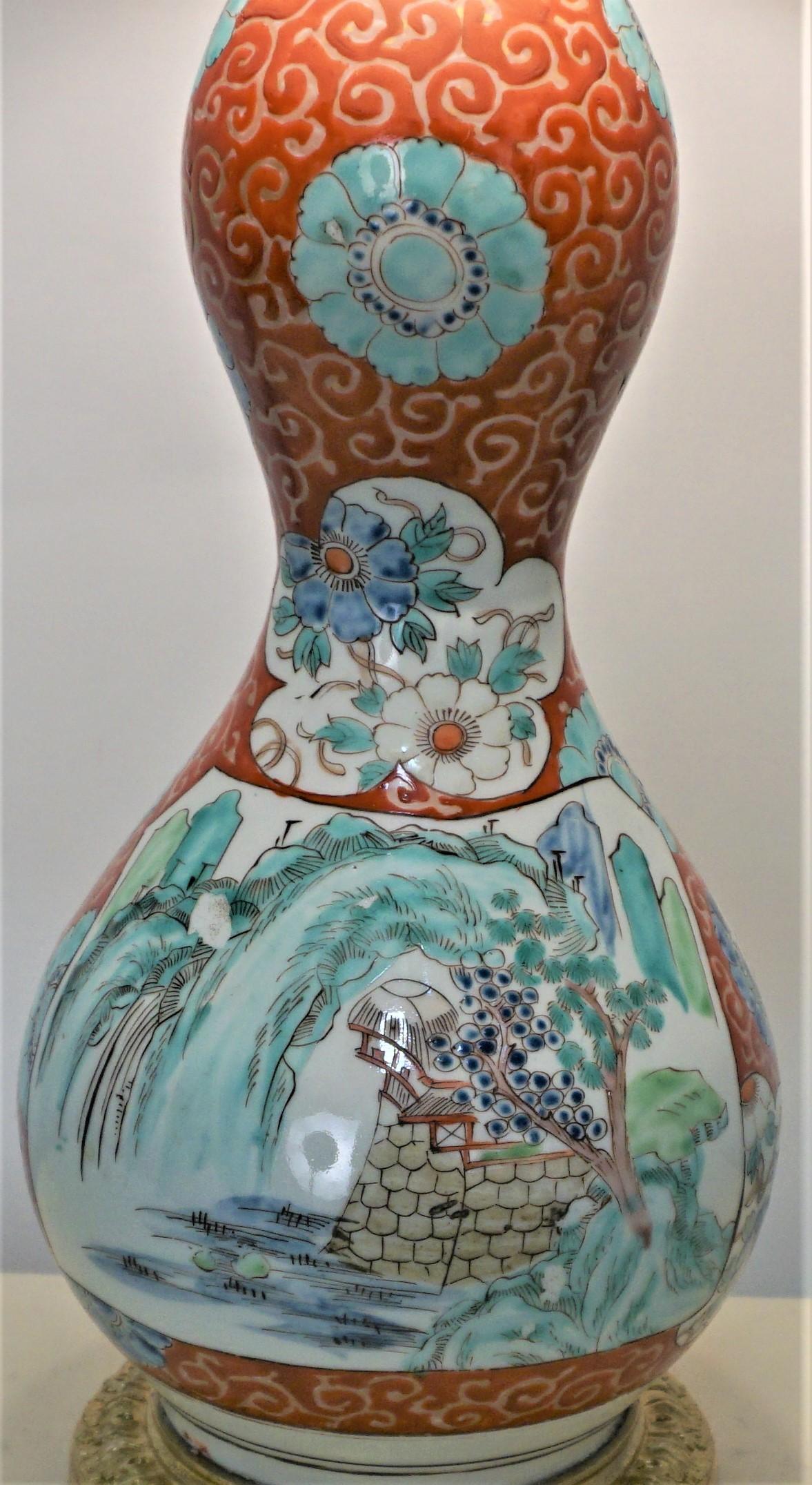 Customized Chinese porcelain vase to a table lamp with French bronze mounting.
Vase was made to a lamp in France.