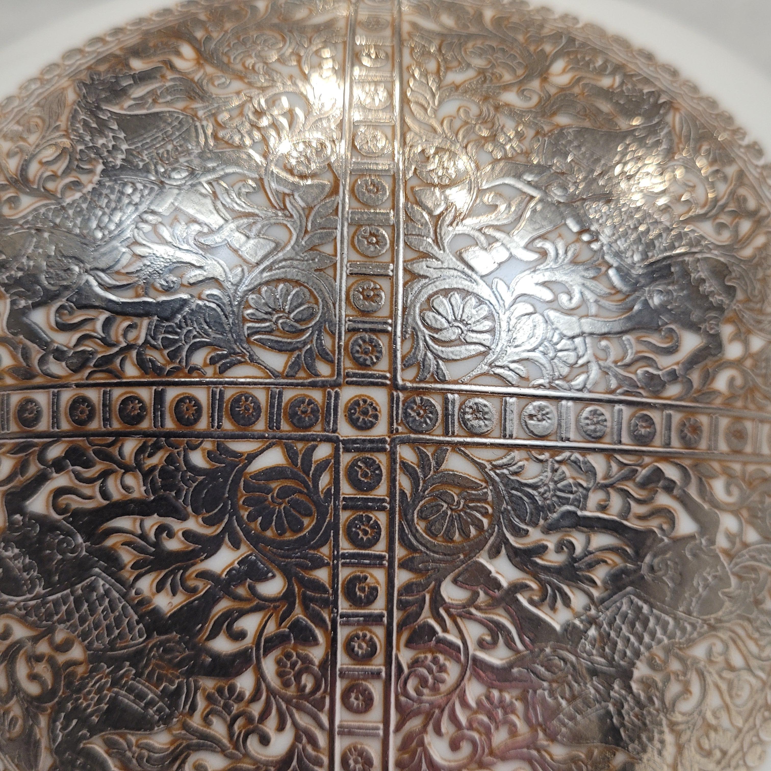 Chinesische Vase aus Porzellan und Silber, Fabienne Jouvin Frankreich im Angebot 4