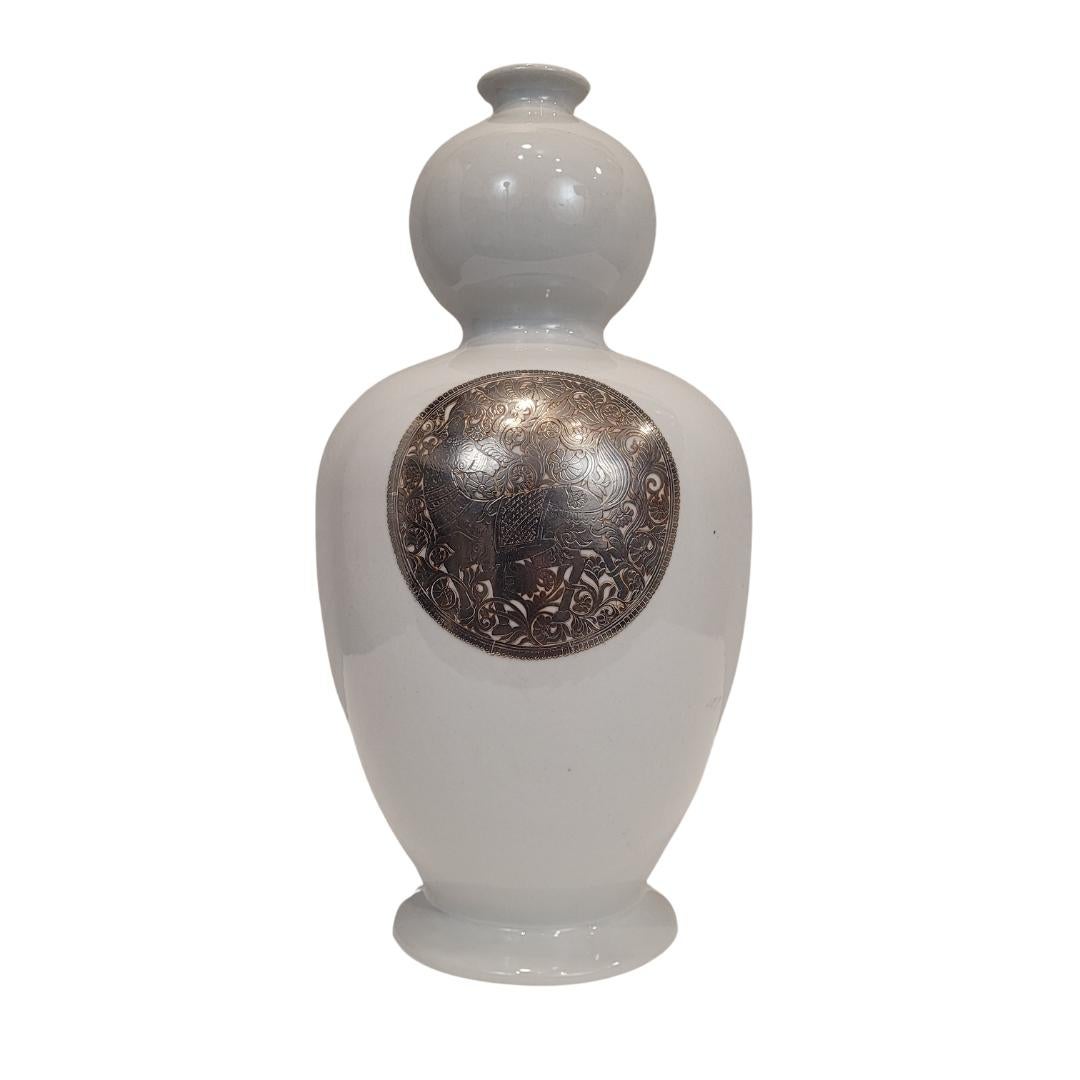 Chinesische Vase aus Porzellan und Silber, Fabienne Jouvin Frankreich im Angebot 10