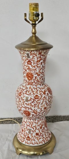 Chinese Porcelain Baluster-Form Vase Mounted as Lamp