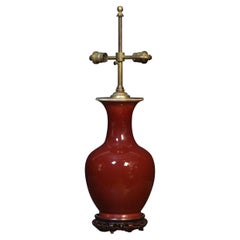 Lampe vase balustre en porcelaine chinoise