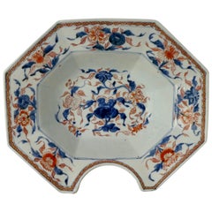 Antique Chinese Porcelain Barbers Bowl, Chinese Imari Decoration, Kangxi Period