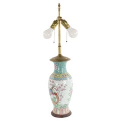 Chinese Porcelain Bird Motif Table Lamp