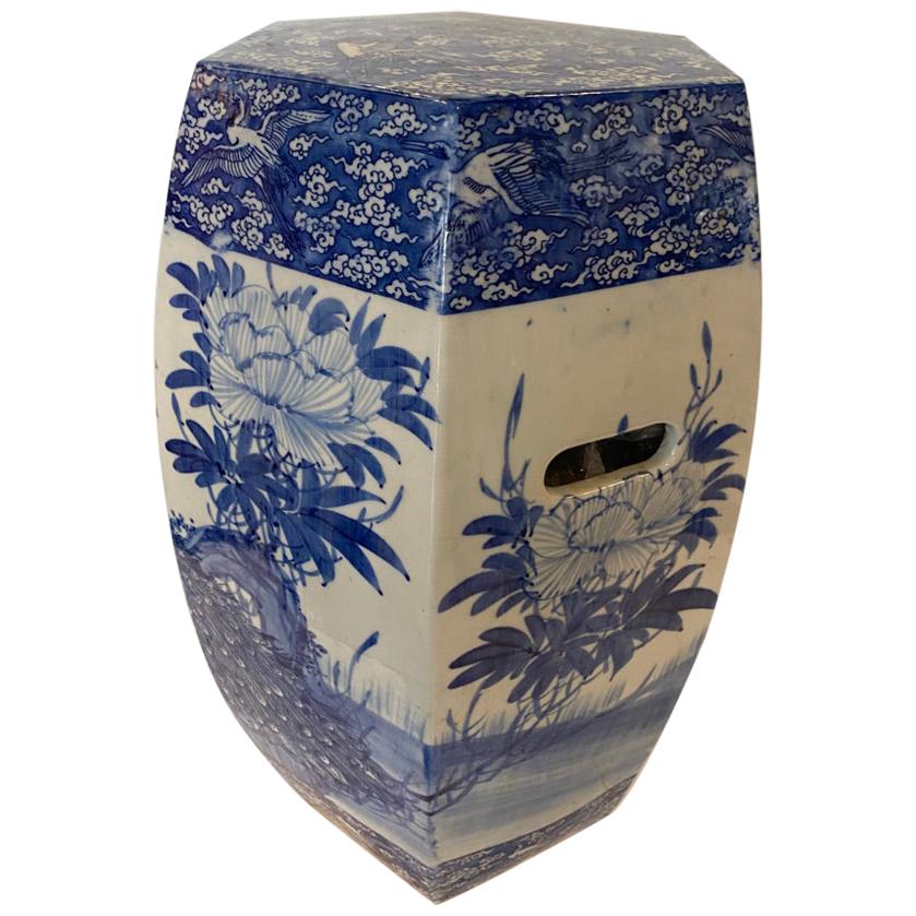 Chinese Porcelain Blue and White Garden Seat