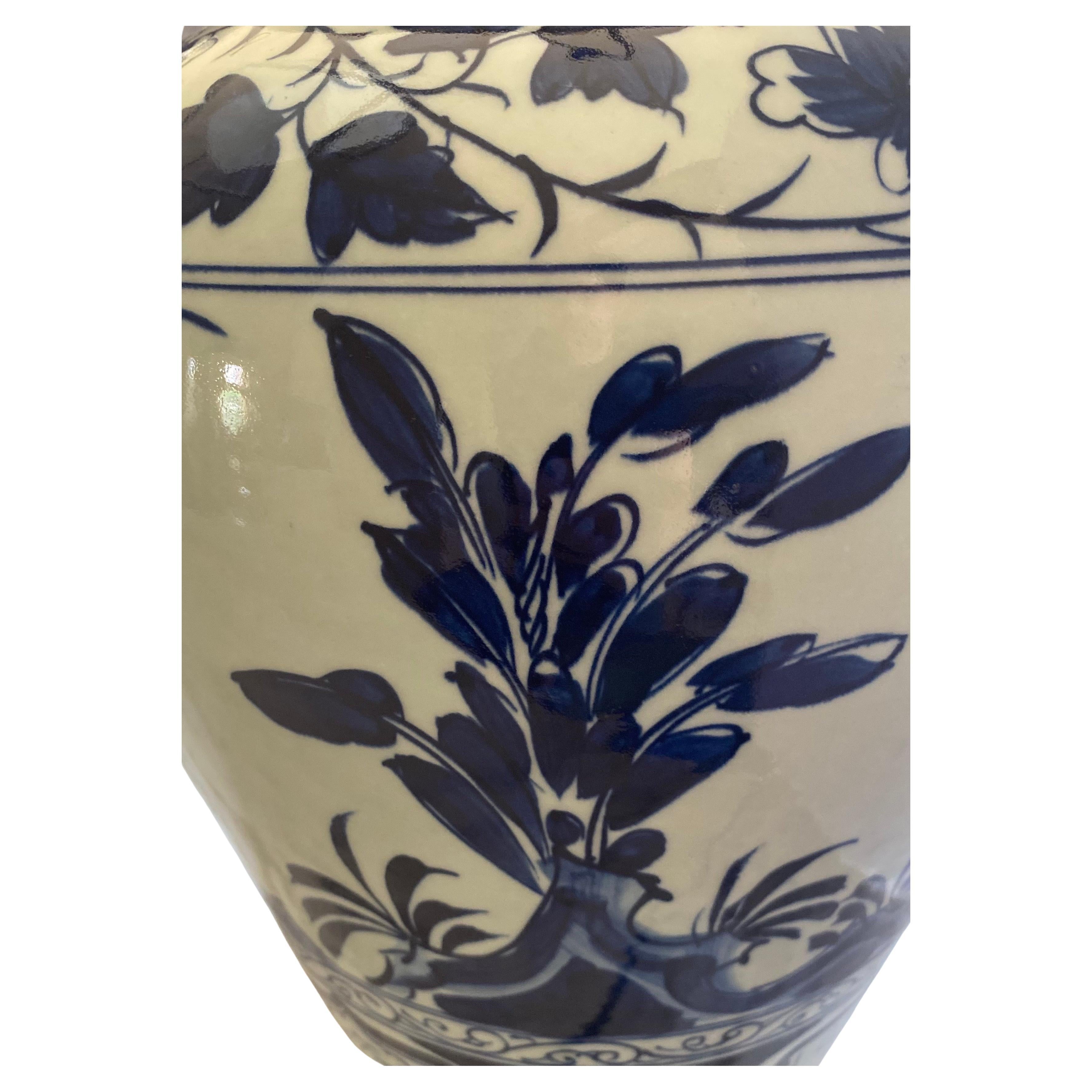 Chinesisches Porzellan Blau und Weiß Ingwer Glas Tischlampe im Angebot 3