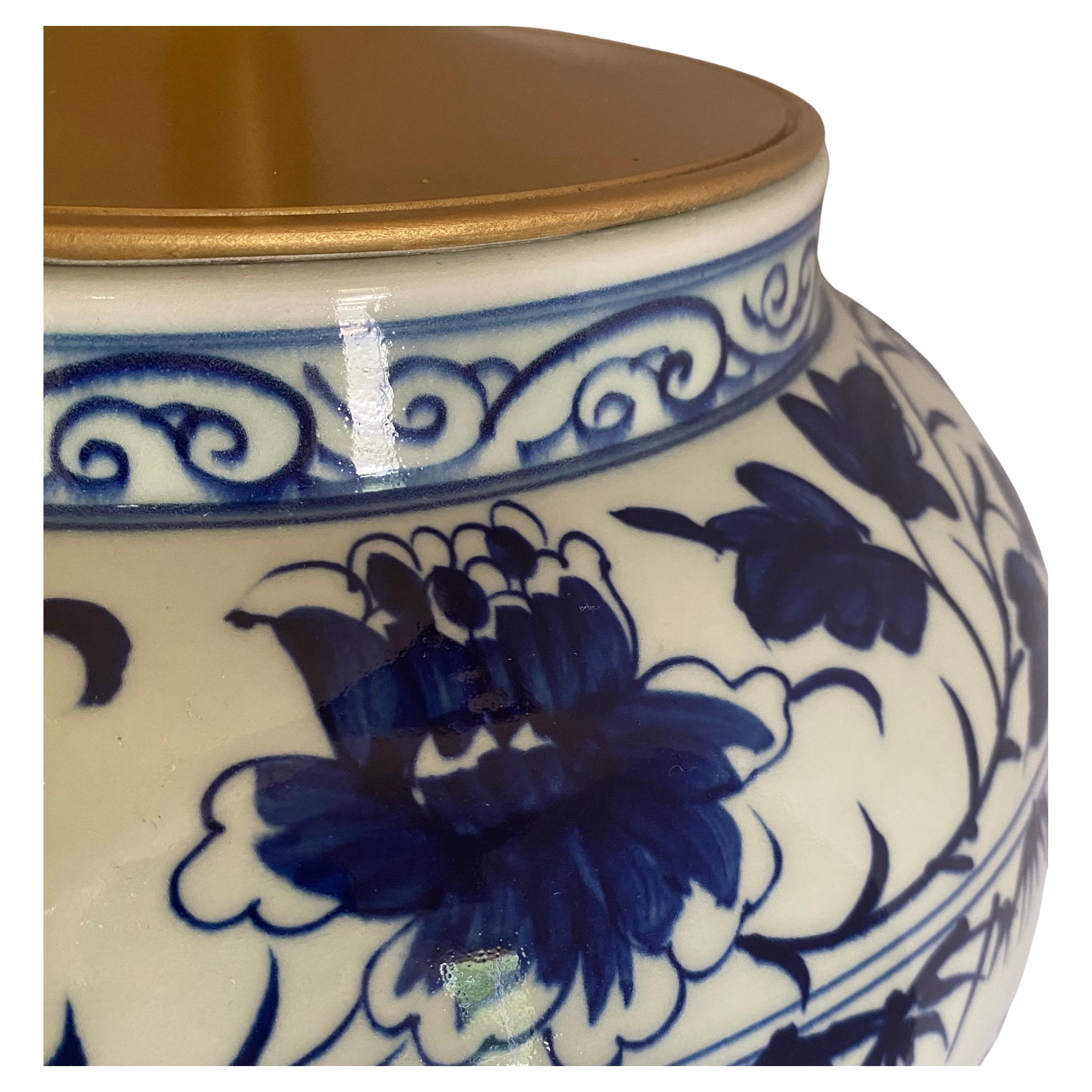 Chinesisches Porzellan Blau und Weiß Ingwer Glas Tischlampe im Angebot 4